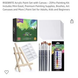 Acrylic Paint Set W/canvas -Brand New 