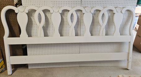 Vintage French Provincial king wood headboard