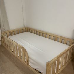 Twin Size Montessori Floor Bed Frame And Mattress