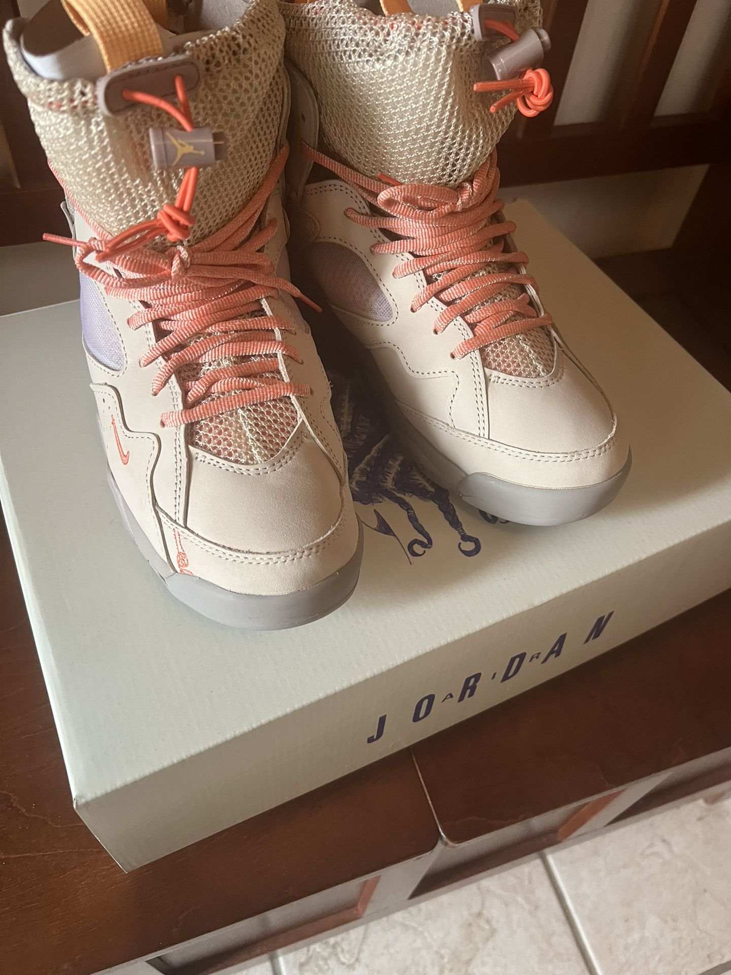 Rare Air Jordan 7 x Bephie's Beauty Supply Women's Shoes Sanddrift-Orange DR1485-168 Size 8.5