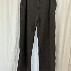 Joan Vass Charcoal Heather Stretch Knit Trousers, Size 14