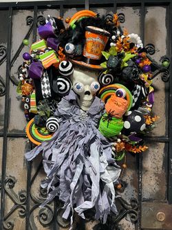 Halloween Skeleton Candy Wreath