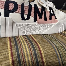 GS) PUMA Cali Skate shoes 'White Pink'size US6-C
