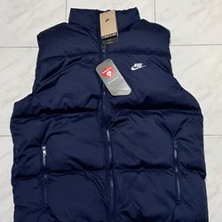 Nike Sportswear PrimaLoft Water-Repellent Puffer Vest Navy Blue Size Medium $180