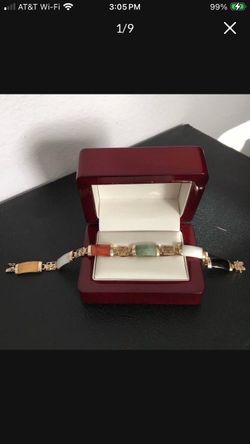 Multi color jade bracelet