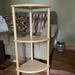 Corner wooden shelf