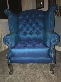 Teal Blue  Statement Piece Armchair / Chair