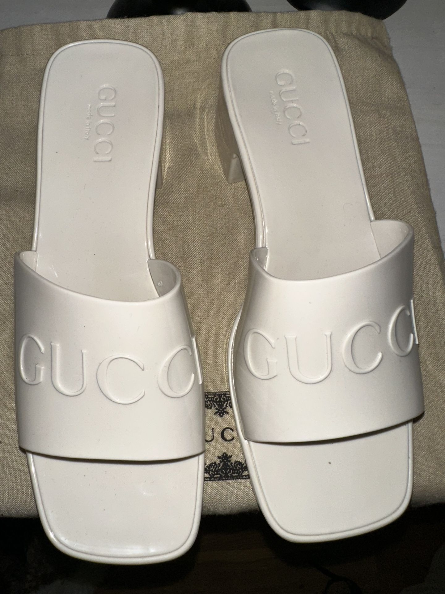 Rubber Gucci Logo Womens Platform 20/60mm Slide Sandals