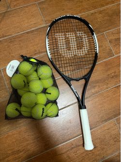 Tennis Balls & Wilson Tour Slam Lite Tennis Racket