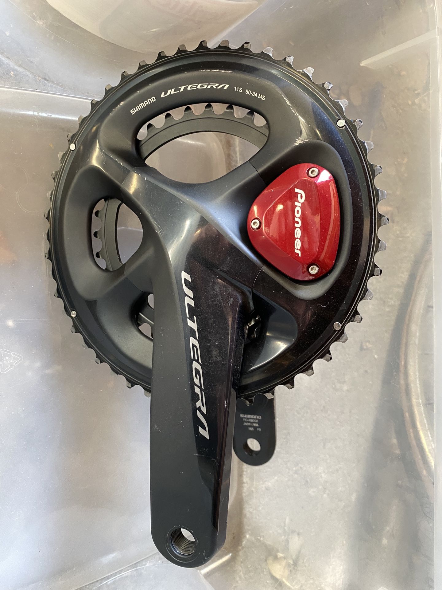 Pioneer Shimano Ultegra R 8000 Power Meter Road Bike Cranks Dual Sided 165mm