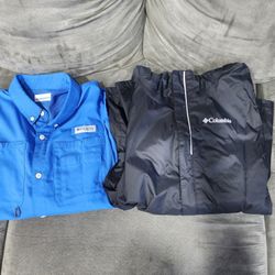 Columbia Rain Jacket And Long Sleeved Shirt Size 14-16  Boys