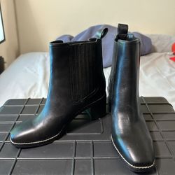 Nordstrom Black Leather Chelsea Boots Size US 7 Women