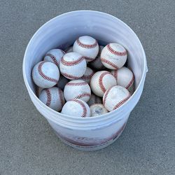 Bucket of 45 All Leather Baseballs. $75.