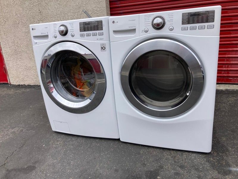 LG SET STEAM FRONT LOAD WASHER 4.5 CUBFT AND GAS DRYER 7.5 CUBFT HIGH EFFICIENCY 27
