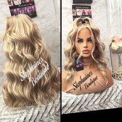 Human Hair Blended Lace Front Wig 