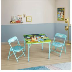 Bluey Kids' 3-Piece Table and Chairs Set, Blue( New In Box)