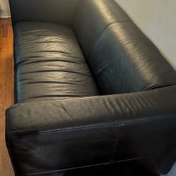 Faux Leather Black Couches/ MOVING Sale
