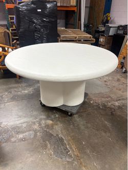High-End Tori Richard Boutique Display Table – Organic Modern Textured Plaster