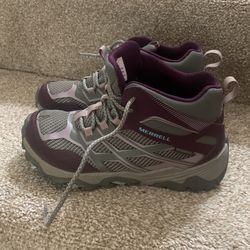 Purple waterproof merrell hiking shoes for kids