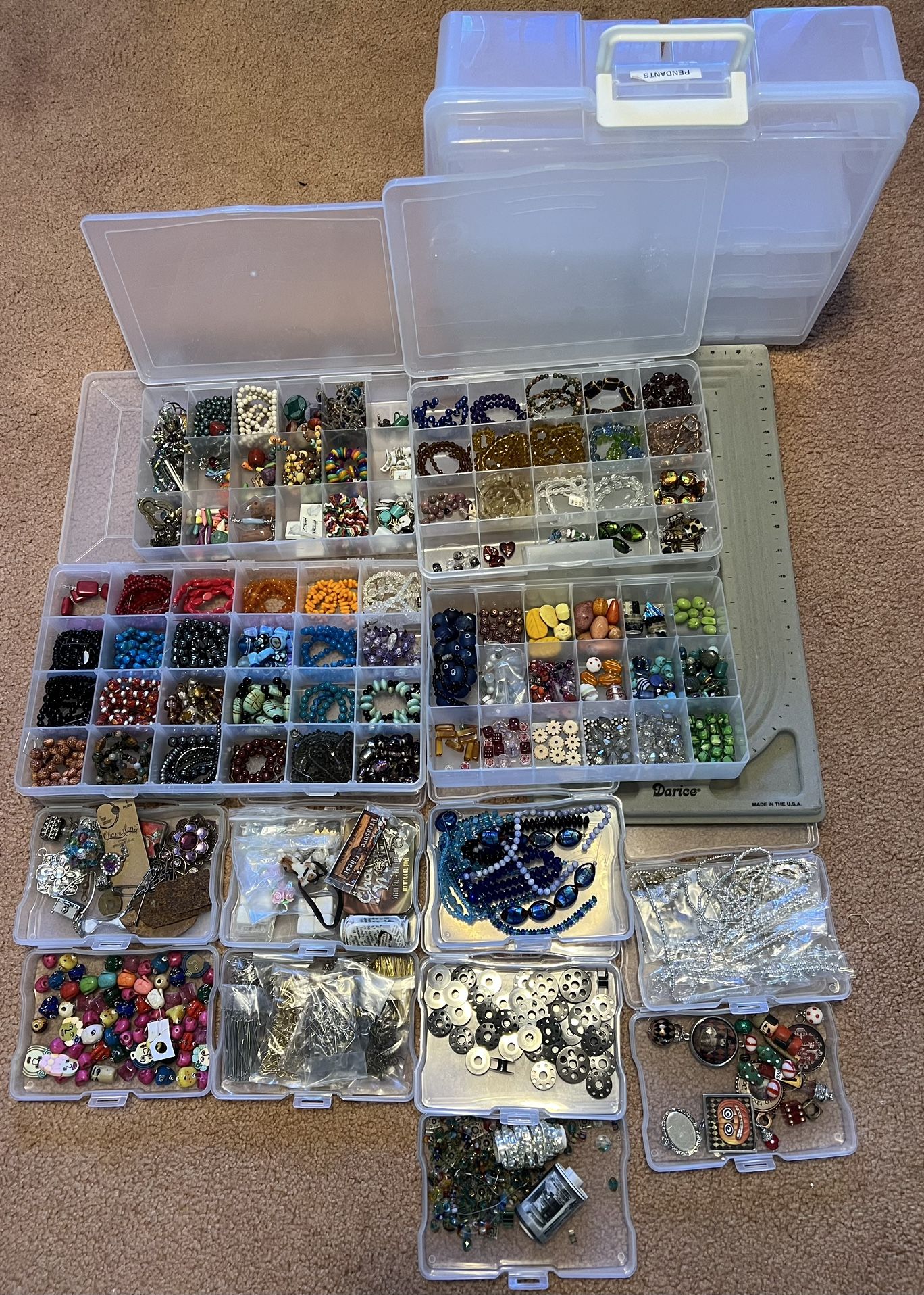 Gigantic Lot Of Glass And Metal Beads, And Jewelry Making Supplies