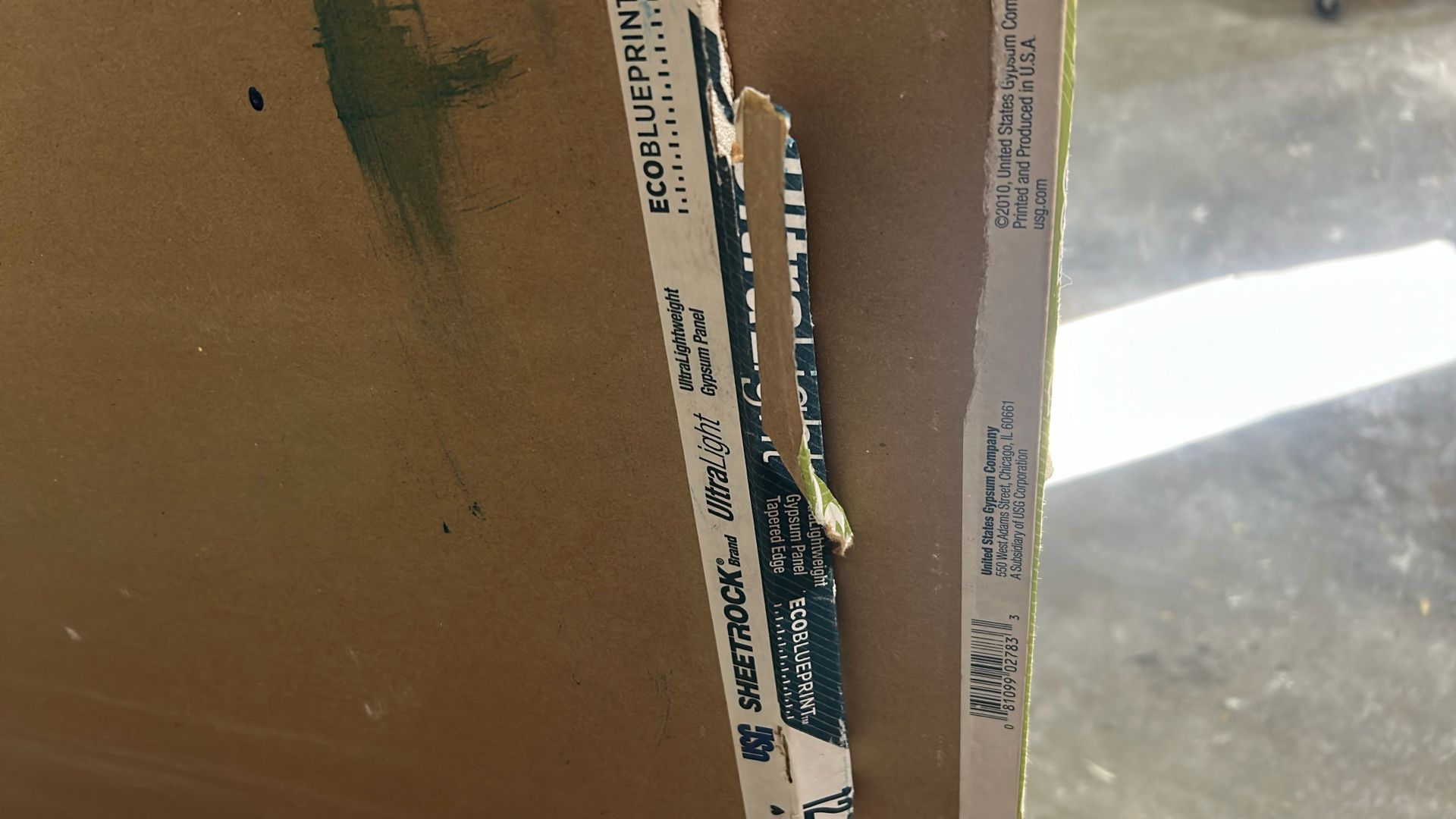 Mold Resistant .5” Sheet Rock - 2.5 Boards
