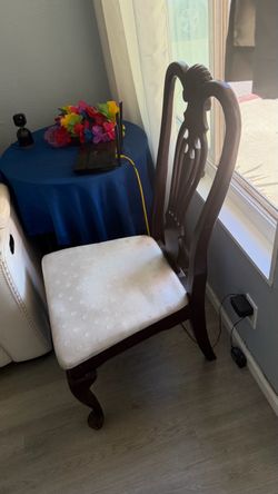Red wooden chair