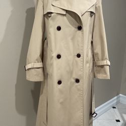 Etienne  Argner Women’s MIDI Lined Belted Double Breasted Trench Coat, Size 10