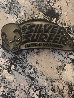 Silver surfer belt buckle