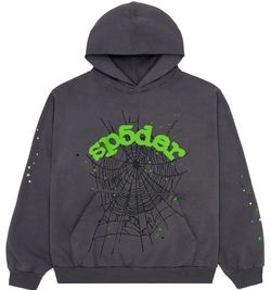 Sp5der Hoodie Grey And Green