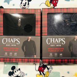 Chaps Men’s Fleece Sweater Size (M),(L) Color Black Or Dark Denim