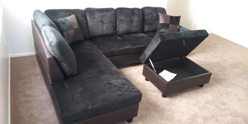 Sectional and ottoman
