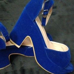 Blue Velvet Heels