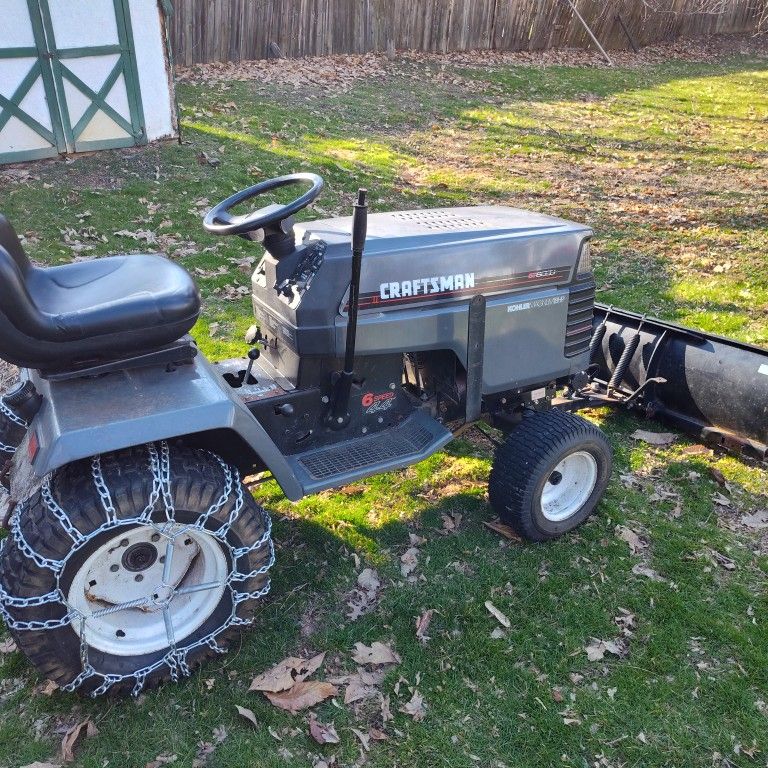Craftsman Tractor With Snow Plow.