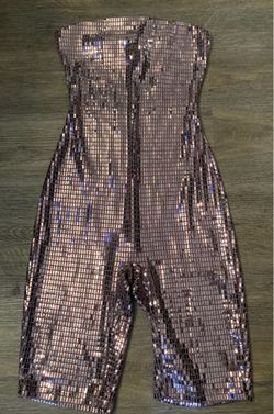Pink Sparkly Sequin Charlotte Russe Short Romper Size XS