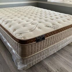 King Organic Cloud Edition Europillow Top 12inch Mattress And Boxspring 
