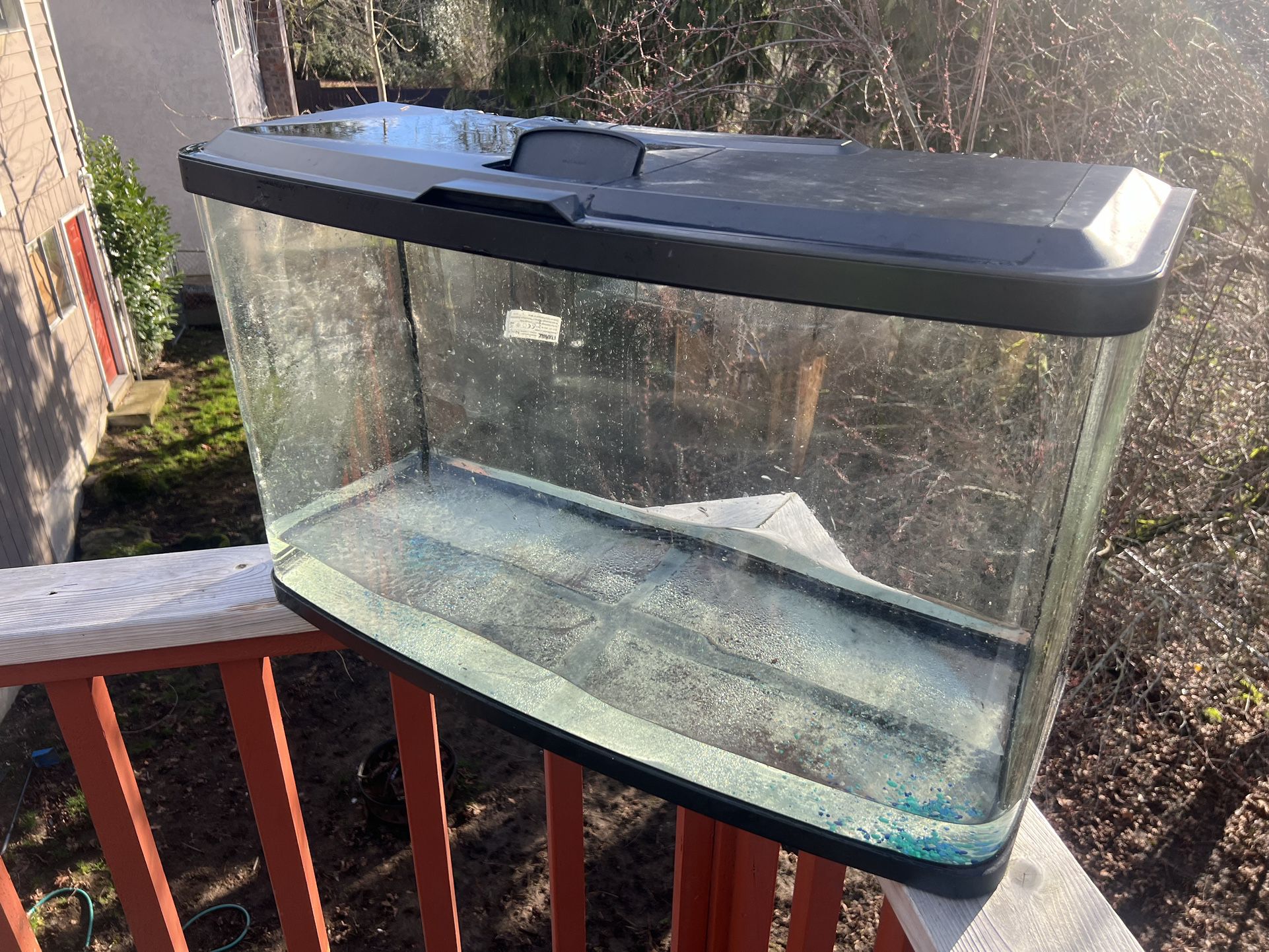 15 Gal Glass Bow Front Curved Aquarium 