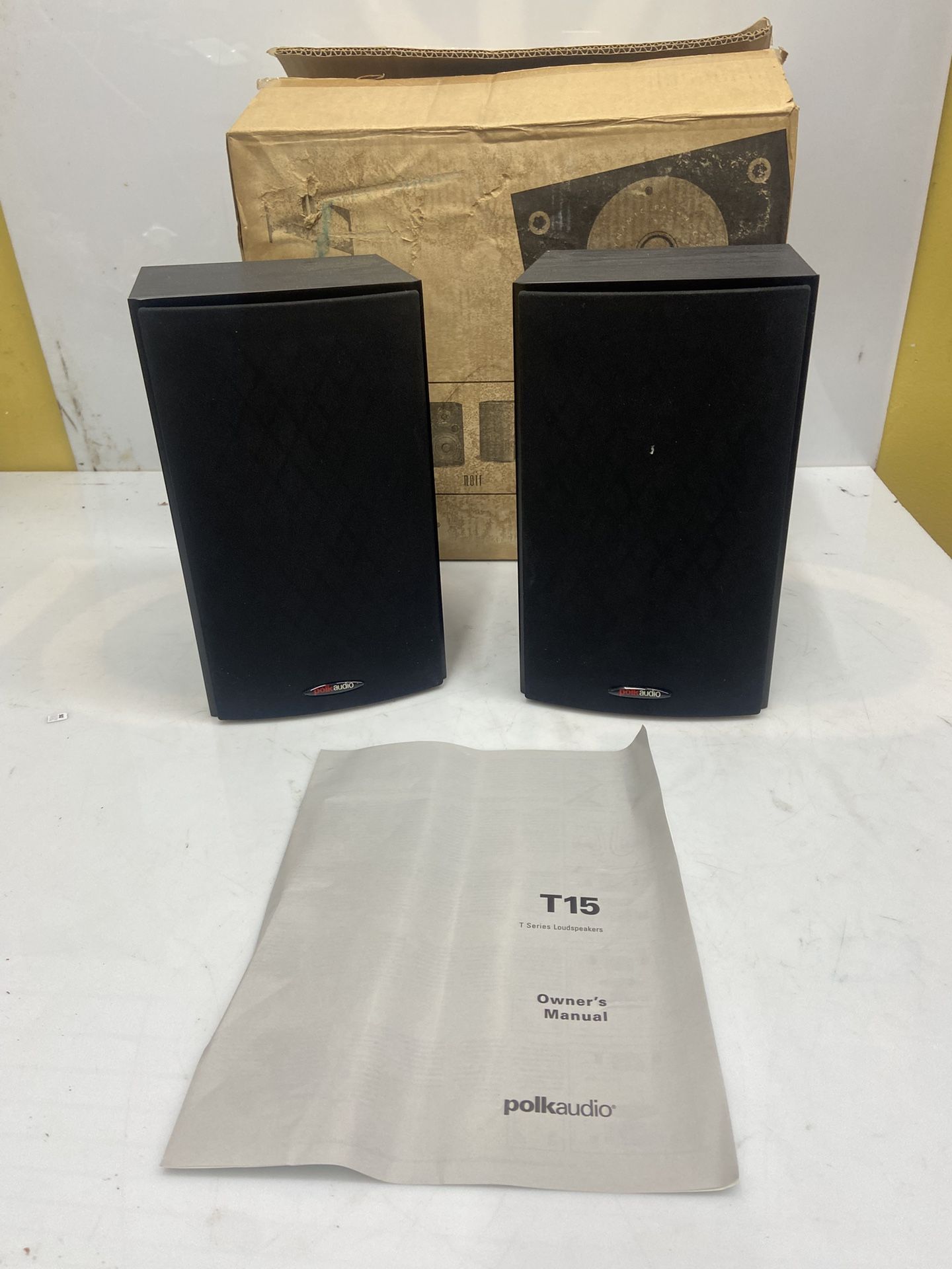 Polk Audio T15 100 Watt Home Theater Bookshelf Speakers – Hi-Res Audio with Deep Bass Response, Dolby and DTS Surround, Wall-Mountable, Pair, Black