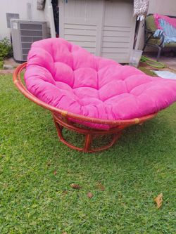 Pink papasan chair