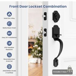 ESTMOON FRONT DOOR HANDLE AND DEADBOLT SET