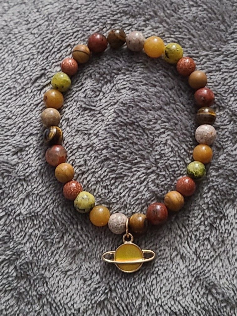 Handmade Stone Bracelet With Charm