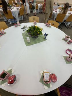 132” round white tablecloths 9 @ $9/ea