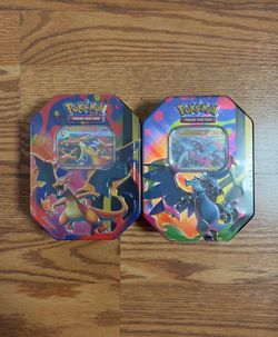 Pokémon TCG Mega Charizard Y & X Tins Set of Two