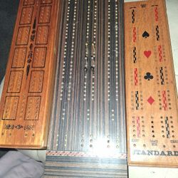 3 Cribbage Boards, 6 Pegs