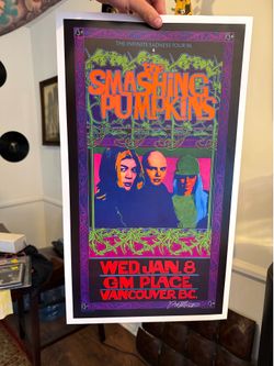 Wow 😮!! RARE 1996 Smashing Pumpkins Original Concert Poster – Signed Bob Masse – 1st Printing !