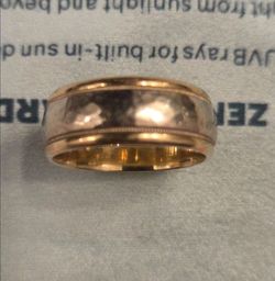 Men's Vintage 14K Gold Two-Tone Ring (Heavy 9.54g Sz 10.5) MAKE ME AN OFFER 14k Gold14kt Gold Real Gold Solid 14k Minimalist Vintage style Stacking