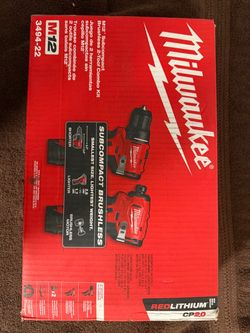 Milwaukee M12 Subcompact Brushless 2-Tool Combo Kit (3494-22) - Brand New