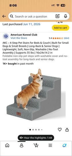 AKC 4-Step Pet Stairs for Dogs