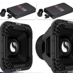 NEW POWERFUL KICKER SOLO X 15” SUBWOOFERS WITH BIG PORTED BOX AND KICKER AMPS