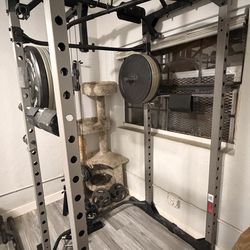 Gym cage with weights+6 feet barbell