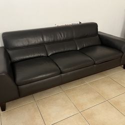 Brown Leather Sofa 